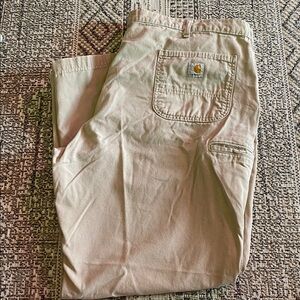 Carhartt Mens Pants Size 48/32 Lg Beige/Tan  Cotton Flat Front (504)